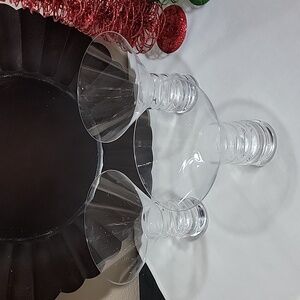 Riedel "O" Set Of Three Hollow Ribbed Stem Martini Glasses.